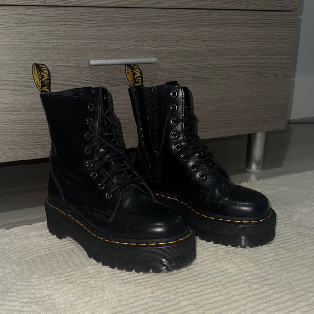Dr. Martens Black Leather Combat Boots